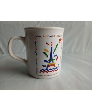 PARIS Coffee Mug Tea Cup Eiffel Tower Rainbow England Vintage 80s